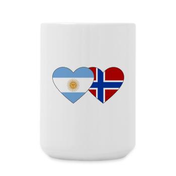 Argentina Norway Flag Heart - Large Mug 440 ml - white - Front