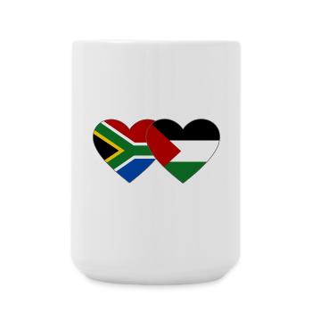 South Africa Palestine Flag Heart - Large Mug 440 ml - white - Front