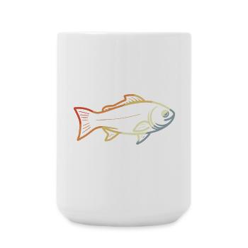 Vintage Fish Drawing - Large Mug 440 ml - white - Front