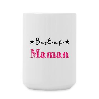 MOTHER'S DAY. HEART. HAPPY BIRTHDAY. MOM - Large Mug 440 ml - white - Front