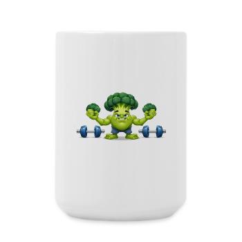 Broccoli Weightlifters - Large Mug 440 ml - white - Front