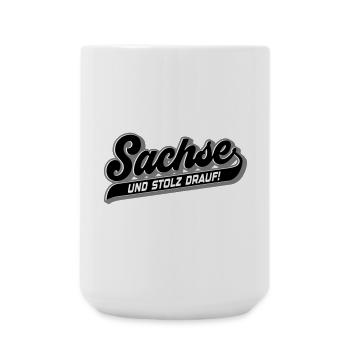 Sachse und Stolz drauf | Farben änderbar - Große Tasse 440 ml - Weiß - Vorne