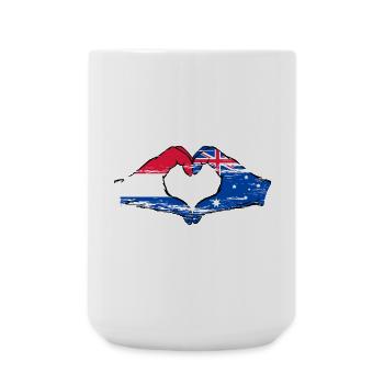 Holland Australia flag heart shape used - Large Mug 440 ml - white - Front