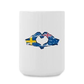 Suède Australie Drapeau Coeur Forme Utilisé - Grande tasse 440 ml - blanc - Devant