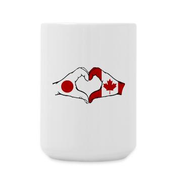 Japan Canada Hands Heart Shape - Large Mug 440 ml - white - Front