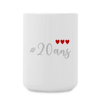 20. 20th ANNIVERSARY. 20 YEARS ANNIVERSARY. 20 YEARS. - Large Mug 440 ml - white - Front