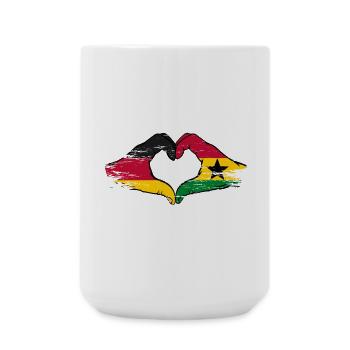 Deutschland Ghana Flagge Hände Herzform used - Große Tasse 440 ml - Weiß - Vorne
