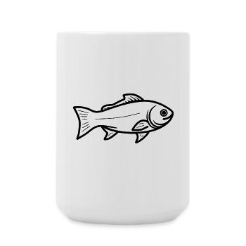 Fish Sketch - Large Mug 440 ml - white - Front