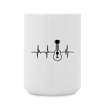 Lecteur de ukulélé Heartbeat - Grande tasse 440 ml - blanc - Devant