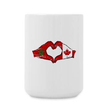 Marokko Kanada Flagge Hände Herzform used - Große Tasse 440 ml - Weiß - Vorne