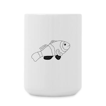 Clownfish - Graphic black and white - Large Mug 440 ml - white - Front