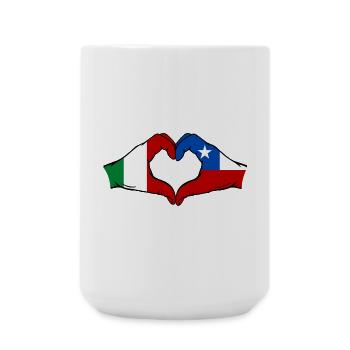 Italien Chile Flagge Hände Herzform - Große Tasse 440 ml - Weiß - Vorne