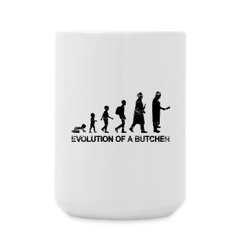 Development of a butcher - Large Mug 440 ml - white - Front