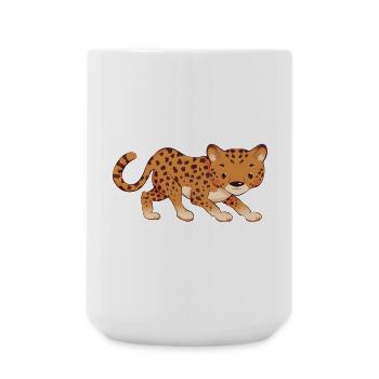 Leopard - Große Tasse 440 ml - Weiß - Vorne