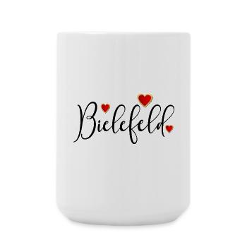 Herz Schriftzug Bielefeld OSTWESTFALEN - Große Tasse 440 ml - Weiß - Vorne