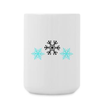 Schneeflocken - Große Tasse 440 ml - Weiß - Vorne
