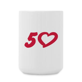 5 | 50 | Birthday | Geburtstag | Jubilee | - Large Mug 440 ml - white - Front