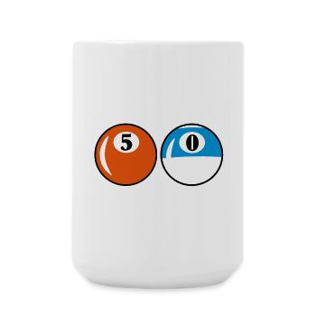 Billardkugeln - 50 Jahre Geburtstag - Große Tasse 440 ml - Weiß - Vorne
