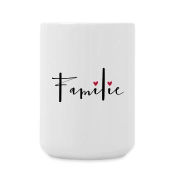 Familie Herz Liebe Geschenkidee - Große Tasse 440 ml - Weiß - Vorne
