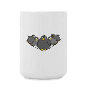 Vogel fett und witzig - Große Tasse 440 ml - Weiß - Vorne