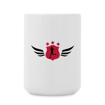 Laufen / Running / Jogging / Joggen / Marathon - Große Tasse 440 ml - Weiß - Vorne