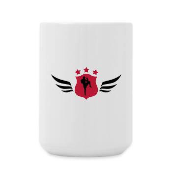 Kickboxen / Kickboxing / Kickboxer / Kick Boxing - Große Tasse 440 ml - Weiß - Vorne