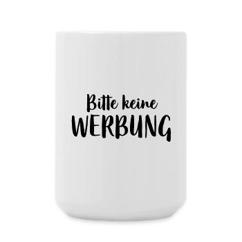 Bitte keine Werbung Aufkleber Briefkasten - Große Tasse 440 ml - Weiß - Vorne