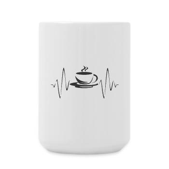 Coffee Cafe Heartbeat Icon Icon Logo Graphic - Large Mug 440 ml - white - Front
