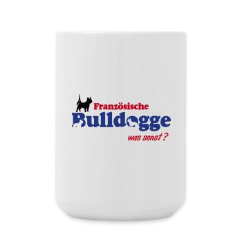 Französische Bulldogge Logo - Große Tasse 440 ml - Weiß - Vorne