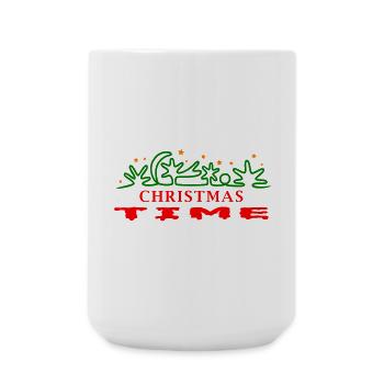 Christmas Time, Weihnachten, Tannenbaum - Große Tasse 440 ml - Weiß - Vorne
