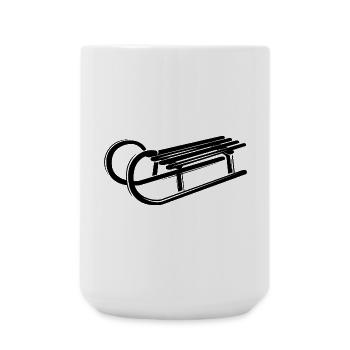 Schlitten Illustration Symbol Grafik Schnee Winter - Große Tasse 440 ml - Weiß - Vorne
