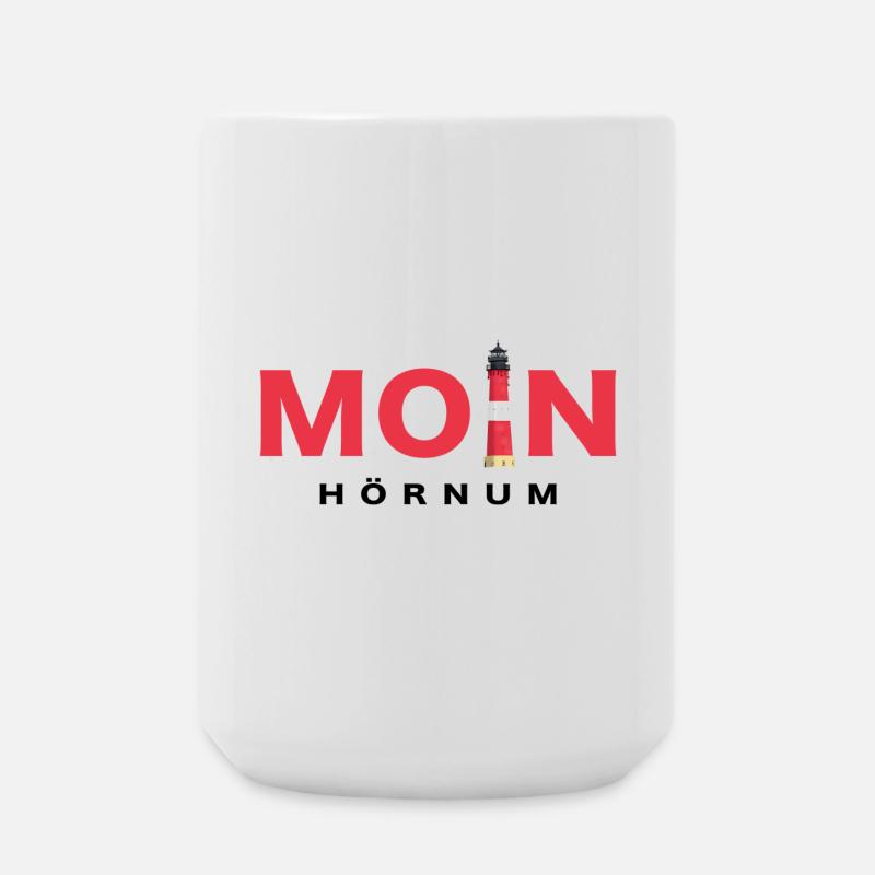 Moin Sylt, Leuchtturm Hörnum - Große Tasse 440 ml - Weiß