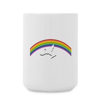 RAINBOW Regenbogen with peace dove - Große Tasse 440 ml - Weiß - Vorne