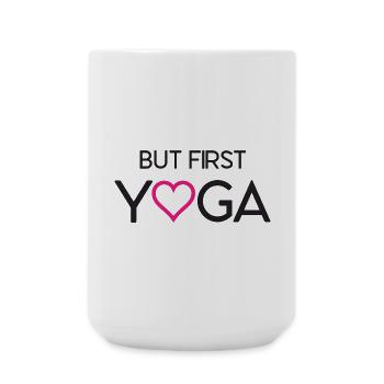 Mais d’abord le yoga - Grande tasse 440 ml - blanc - Devant