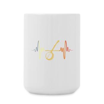 Retro Banjo - Large Mug 440 ml - white - Front