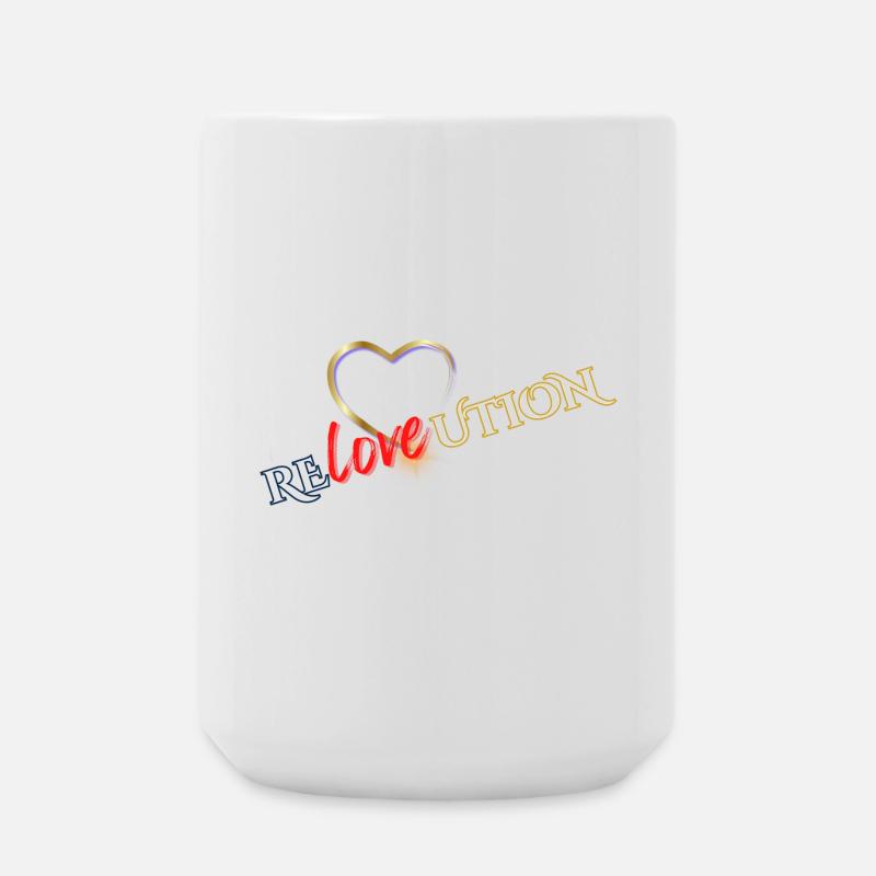 Liebevolution Herzrose Typo - Große Tasse 440 ml - Weiß
