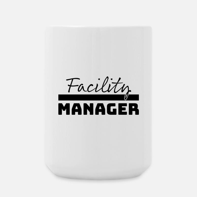 Tshirt Facility Manager schwarz - Große Tasse 440 ml - Weiß