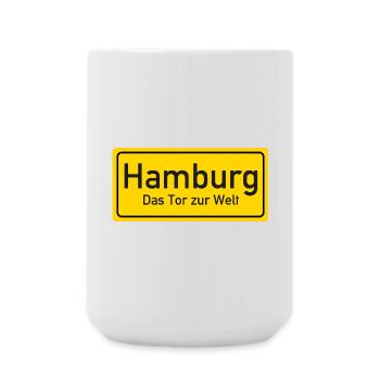 Panneau de nom de lieu de Hambourg Allemagne - Grande tasse 440 ml - blanc - Devant