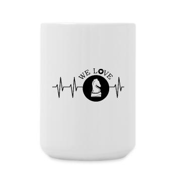 Schach Puls Herzschlag Pferd Symbol Liebe knight - Große Tasse 440 ml - Weiß - Vorne