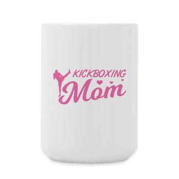 Maman kickboxeuse - Grande tasse 440 ml - blanc - Devant