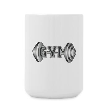 Typographie d’haltères pour les amateurs de fitness et de gym - Grande tasse 440 ml - blanc - Devant