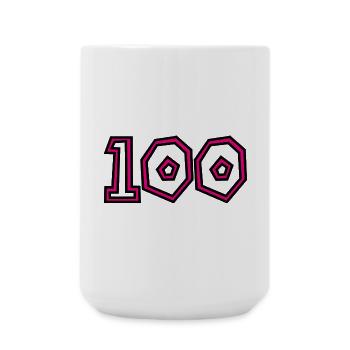 100. 100 YEARS. 100th ANNIVERSARY. BIRTHDAY 100 - Large Mug 440 ml - white - Front