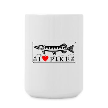 Pike Love - Pour les vrais pêcheurs - Grande tasse 440 ml - blanc - Devant