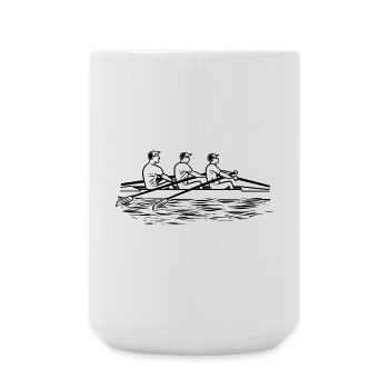 Rudermannschaft Zeichnung - Große Tasse 440 ml - Weiß - Vorne