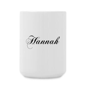 Hannah, your outfit with your name on it - Large Mug 440 ml - white - Front