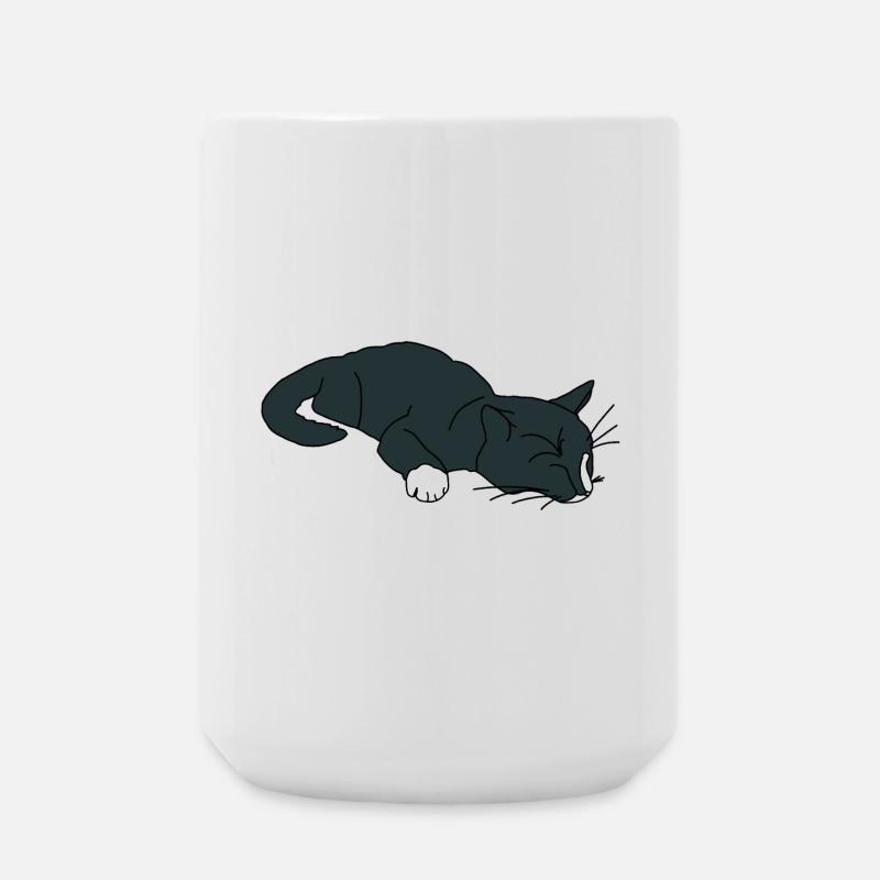 Schlafende Katze - Große Tasse 440 ml - Weiß