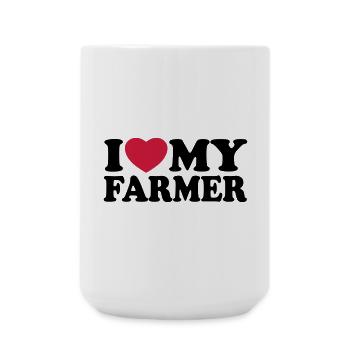 I love my farmer - Large Mug 440 ml - white - Front