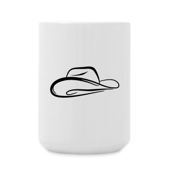 A sketch of a cowboy hat - Large Mug 440 ml - white - Front