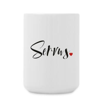 Servus - Hallo und Tschüss - Große Tasse 440 ml - Weiß - Vorne