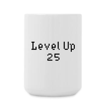 Level Up - 25. Geburtstag - Große Tasse 440 ml - Weiß - Vorne